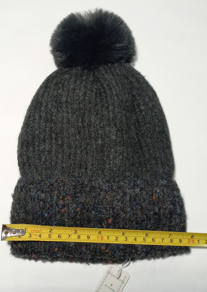 Unisex Acrylic Beanie with Faux Fur Pom Winter Warm Outdoor Casual Unisex Faux Pom Knit Outdoor ski Beanie Caps Winter Warm  main image 2