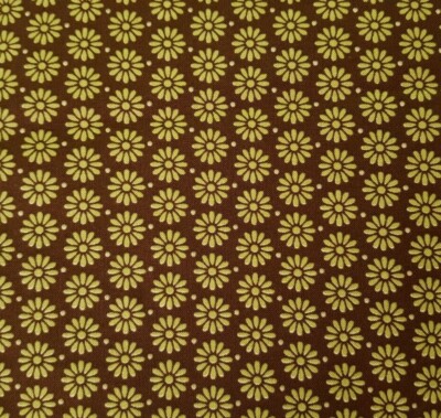 1 yd Chocolat Linda Maron SPX Fabrics Dotted Floral Green Brown