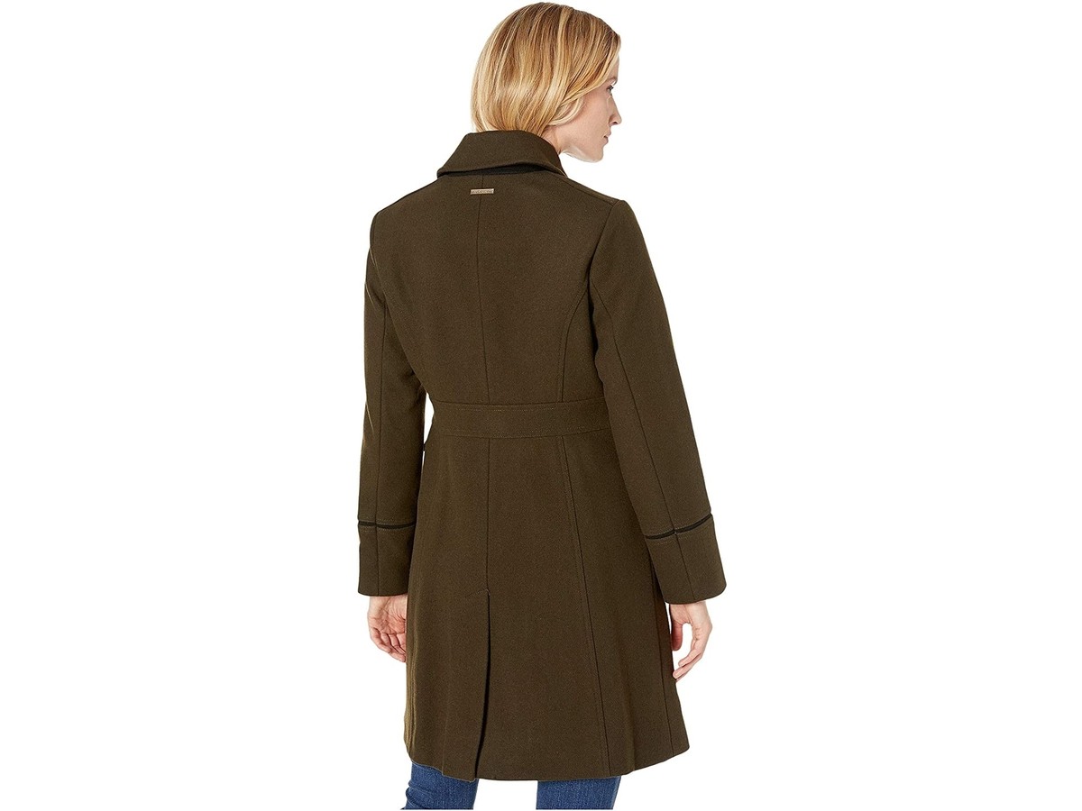 Vince Camuto 254608 Womens Double Breasted Wool Coat Loden Size
