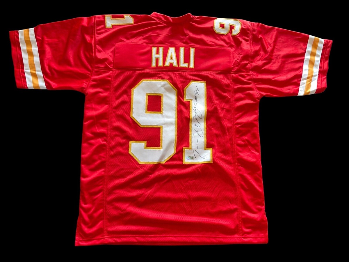 TAMBA HALI SIGNED KANSAS CITY CHIEFS RED JERSEY NFL PRO BOWL BAS
