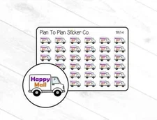 1951-4~~Happy Mail Trucks Planner Stickers.
