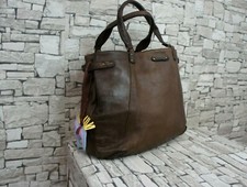 ABACO FRANCE DAMEN ECHT LEDER SHOPPER HAND TASCHE NIETEN BRAUNGRAU NP 625 Euro