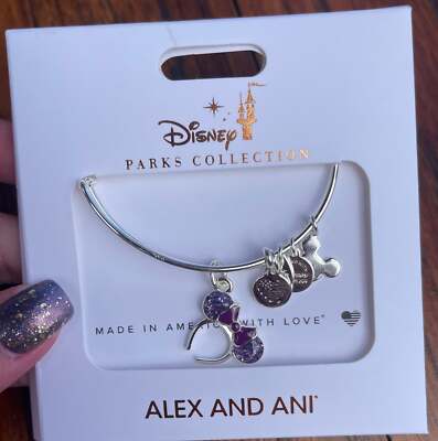 Disney Minnie Mouse Ear Headband Bangle by Alex and Ani   Purple