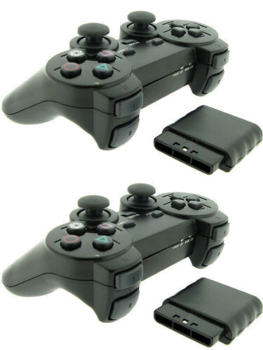 2x For Sony PS2 2.4G Wireless Twin Shock Game Controller Joystick Joypad - Afbeelding 1 van 1