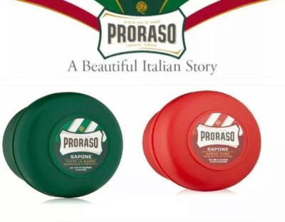 2 pcs Proraso Shaving Soap for Thick Beard, Menthol & Eucalyptus, 5.2 oz(2 Pack)