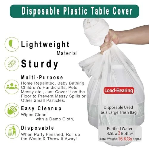 Aqua Blue Plastic Tablecloths 2 Pack Disposable Table Covers 54 x 108 A02 Aqua - Image 4 of 4