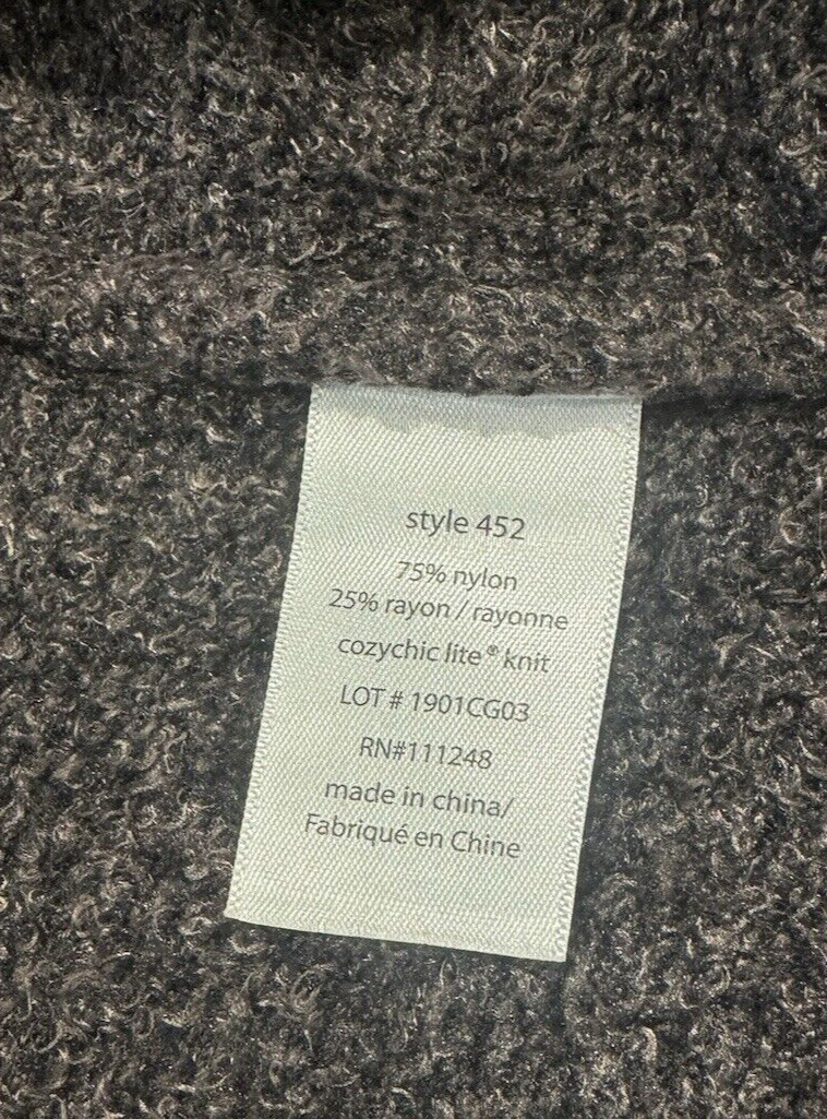 Barefoot Dreams® CozyChic Lite® Circle Cardigan Black Carbon Heathered