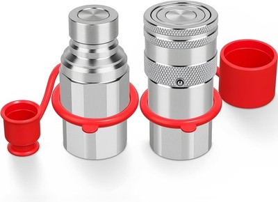 1/2  Flat Face Hydraulic Quick Couplers Set - 1/2  SAE Thread