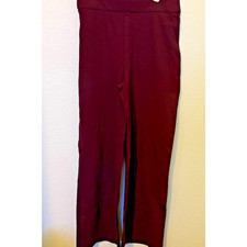 NINE WEST Pants Womens Wine The Trouser Flat Front Straight Leg Maroon Small