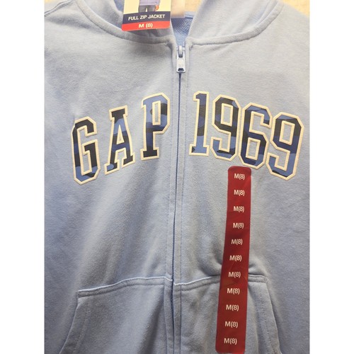 Gap Full Zip Hoodie Sweater Unisex Size 8 Blue Camo Graphic 6675 - Picture 2 of 6