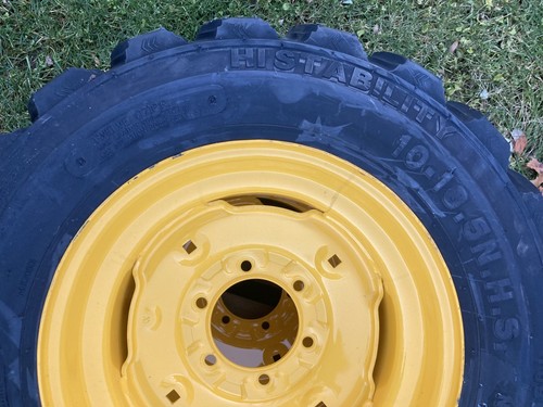 Set Of 4 Heavy-Duty 12-16.5 Skid Steer Tires & Rims R-4 Tread For New Holland LS190, L180, L185, L190 8 thumbnail image