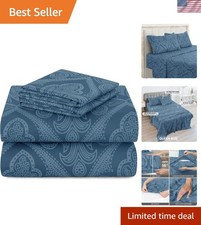 Paisley Queen Sheet Set, 4 PC Soft Microfiber Wrinkle Free Sheets - Luxurious...