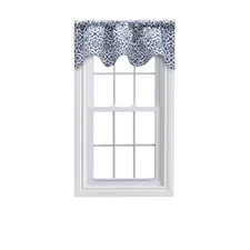 Athens 16 In. Cotton Lined Scallop Valance in Navy