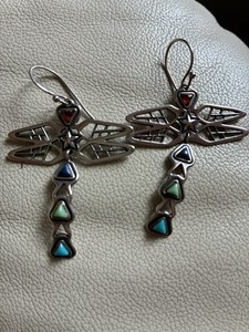 CODY Sanderson for Relios 925, Gemstones,  dragonfly earrings, EUC