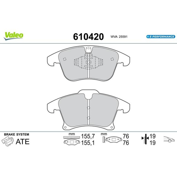 Valeo BremsbelÄGe Satz Vorne Passend FüR Ford Galaxy Mondeo S-MAX Transit-image