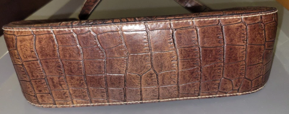 Mini bolso baguette de hombro vintage Minicci marrón imitación cuero texturizado Foto 4 de 4