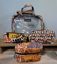 Vera Bradley 4 Pc Cosmetic Organizer Travel Overnight Bags
