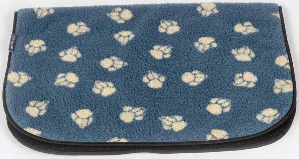 Manta polar Sherpa para perro - estampados de patas azules. Grande - 143cm x 95cm (57" x 38") Foto 2 de 3