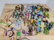 Large Vintage 90s TMNT Action Figure Weapon Mixed Incomplete Parts Lot