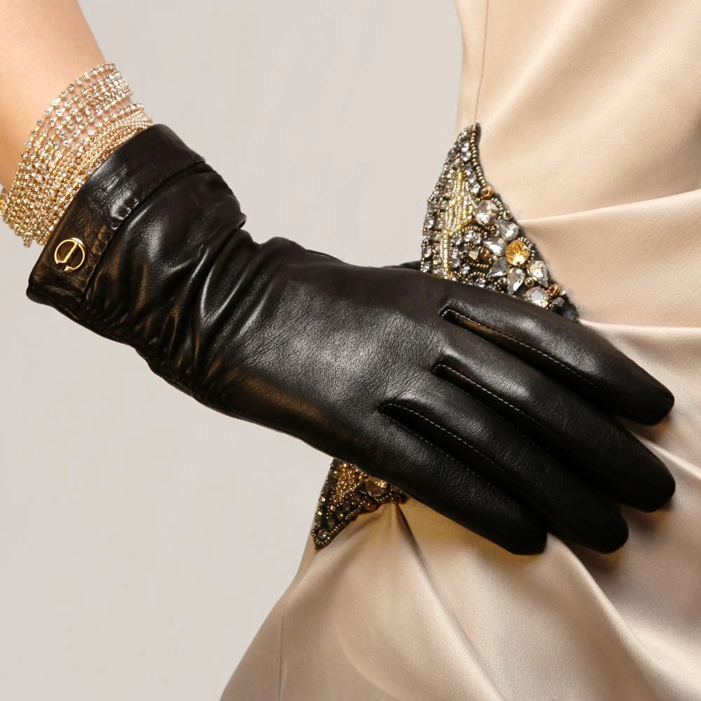 Ladies Woman Genuine Nappa Leather Gloves On Sale #EL035NN