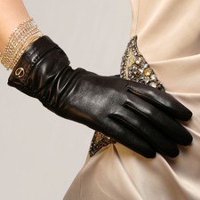 Ladies Woman Genuine Nappa Leather Gloves On Sale EL035NN