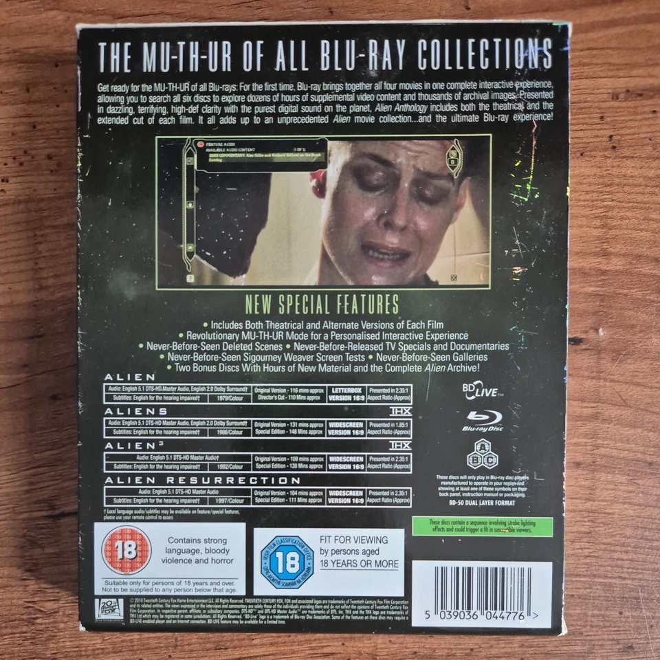 Alien Anthology (Box Set) (Blu-ray, 2010) - Image 2 of 2