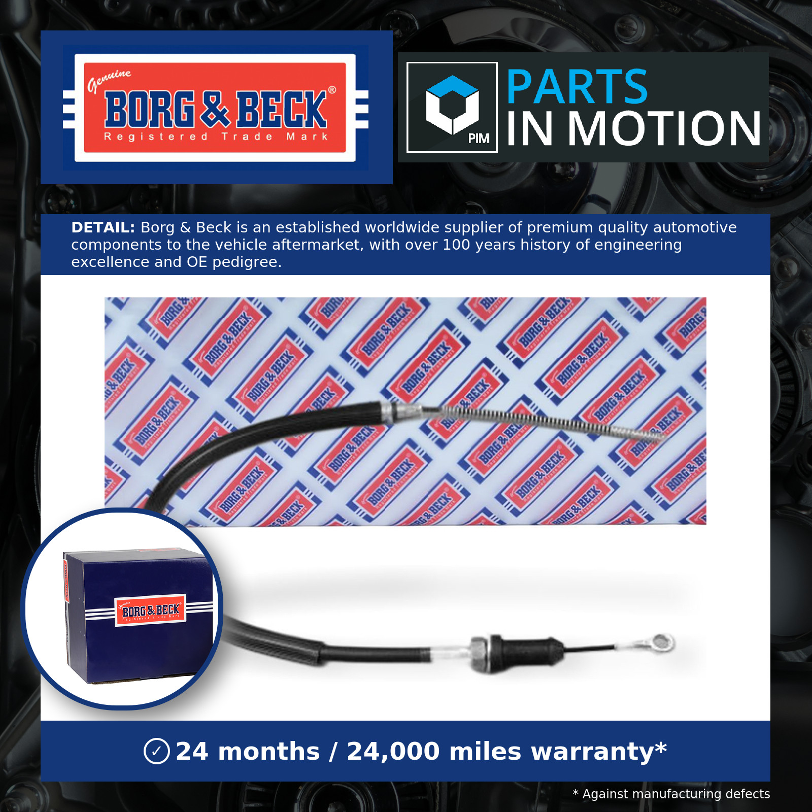 Handbrake Cable fits LAND ROVER DISCOVERY Mk2 2.5D Front 98 to 04 Hand Brake B&B