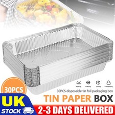 30 Pack Disposable Foil Roasting Tray Aluminium Foil Container Tray 31x21x5cm