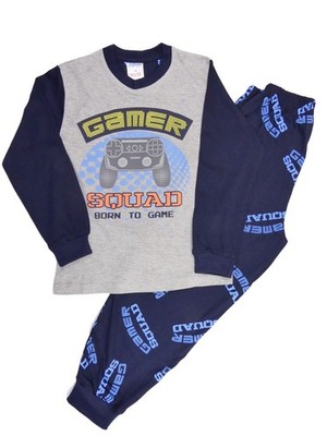 Gamer Squad Jungen Schlafanzug - Langarm Gaming Nachtwäsche - 7-13 Jahre