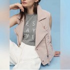 Marrakech Pink Moto Asymmetrical Zip Vest Size S — photo 1