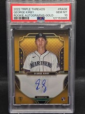 2022 Topps Triple Threads George Kirby Rookie Gold Auto /25 PSA 10