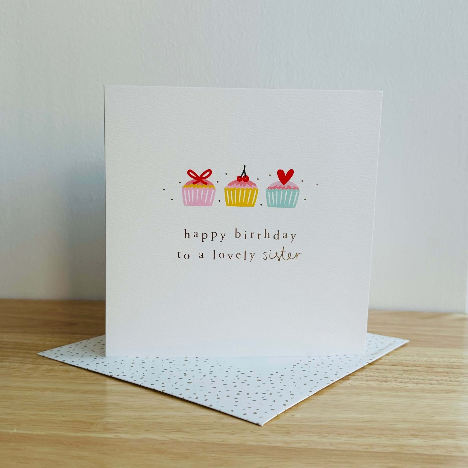 Lovely Sister Birthday Card Cupcakes Baking Love - Contemporary Greeting Card