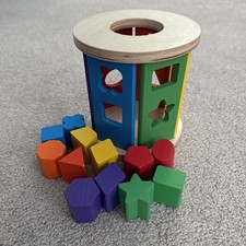Melissa  Doug Wooden Shape Sorter Toy Match  roll shape sorter classic toy