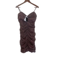 GUESS Alejandra Shimmery Shirred Party Dress NWT Size Large L STRETCHY Mini