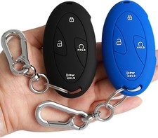 Key Fob Cover for Hyundai 4-7 Button Silicone 2-Pack Black Blue