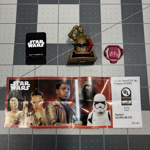 Star Wars Lot Kinder Joy Mystery Egg 5x Figures Complete Kylo Ren Rey Finn C3P0 - Picture 8 of 18