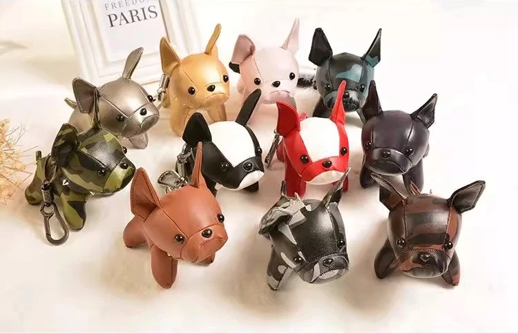 Chaveiro fofo buldogue francês bolsa de cachorro pingente de berloque de carro adorável presente de cachorro L34cm - Imagem 2 de 4