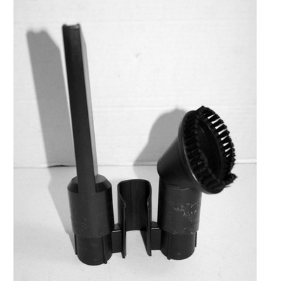 Ryobi Vacuum Attachment Set Crevice Tool Dusting Brush and Storage Clip Black