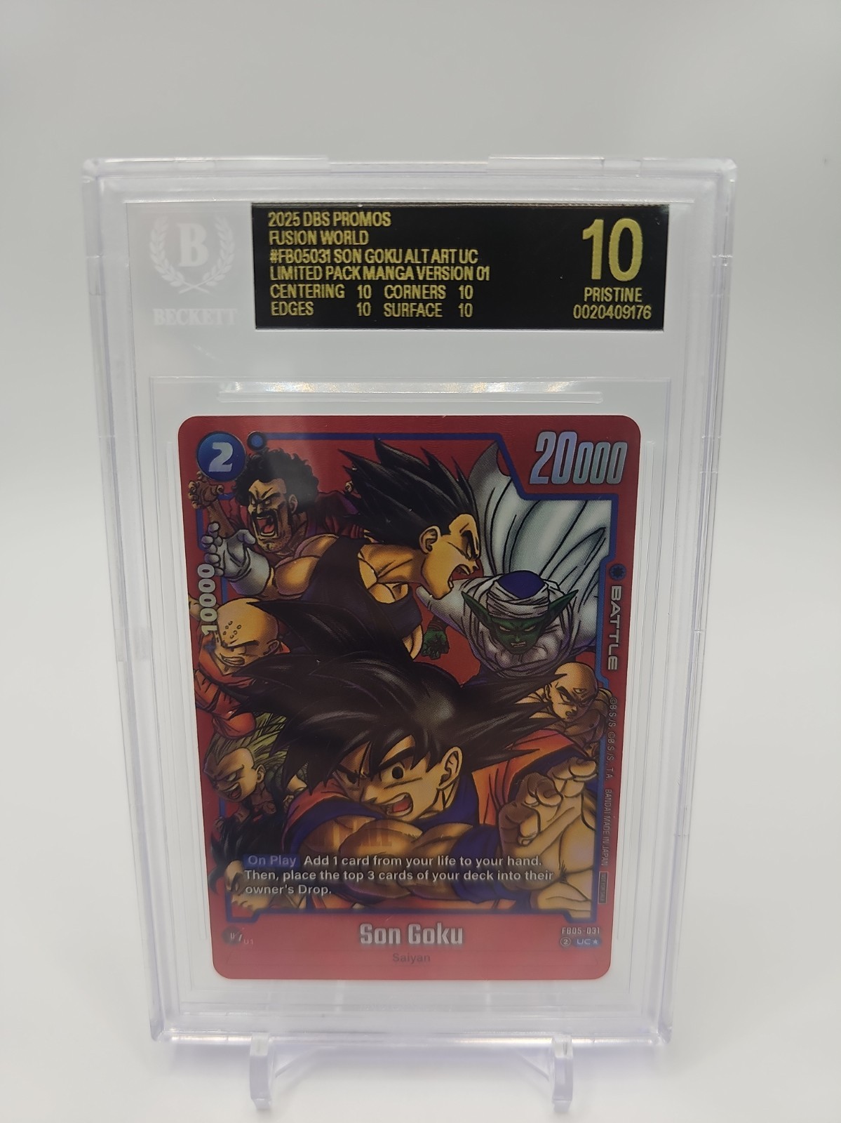 BGS 10  Son Goku Alt Art FB05-031 Limited Manga Dragon Ball  Black Label  view 7