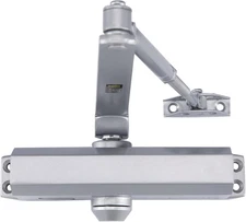 Medium Duty Automatic Door Closer Silver Cast Aluminum Adjustable DC6003
