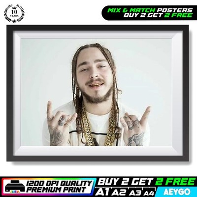 POST MALONE Wandbild Bild Poster Druck A1 A2 A3 A4 | KAUFEN SIE 2 ERHALTEN SIE 2 GRATIS