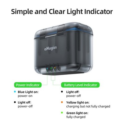 AMagisn AD13-A 2-slot Battery Charger Portable Battery Charging Box Battery SET