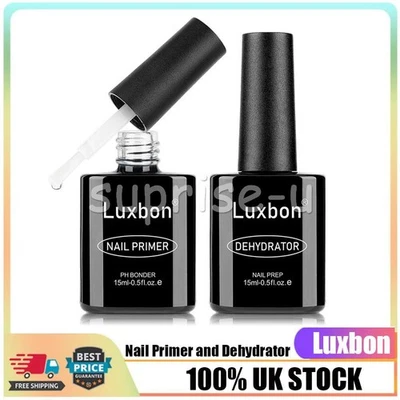 Luxbon 2X 15ml Nail Primer and Dehydrator Set Acid Free Gel Nail Polish Prep V