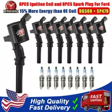 8x Ignition Coil DG508 & Iridium Spark Plug SP479 Set For Ford F-150 4.6L 5.4L