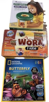 Butterfly Kit, Science Worm Farm, Magnification Station Learning Resource  STEM 