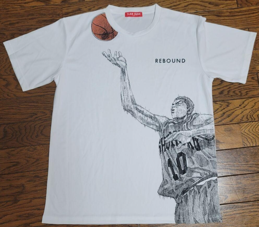 SLAM DUNK バンダイ公式タグ付Tシャツ 白 SLAM DUNK バンダイ公式タグ付T