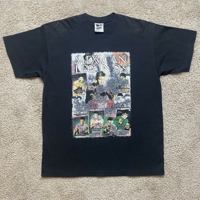 Mexican Legends Boxing Shirt Short Sleeve Black Size Large De La Hoya Chavez