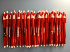 30ct Lot Misprint Retractable Click Pens Javalina Red with White Trim