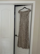 Gold Sequin formal Dress Off The Shoulder