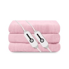 Electric Heated Blanket 84x90 Queen Size, Soft Coral Fleece, Dual Controllers...
